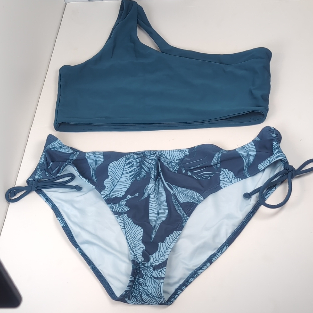 Cupshe Blue One-Shoulder Bikini Set